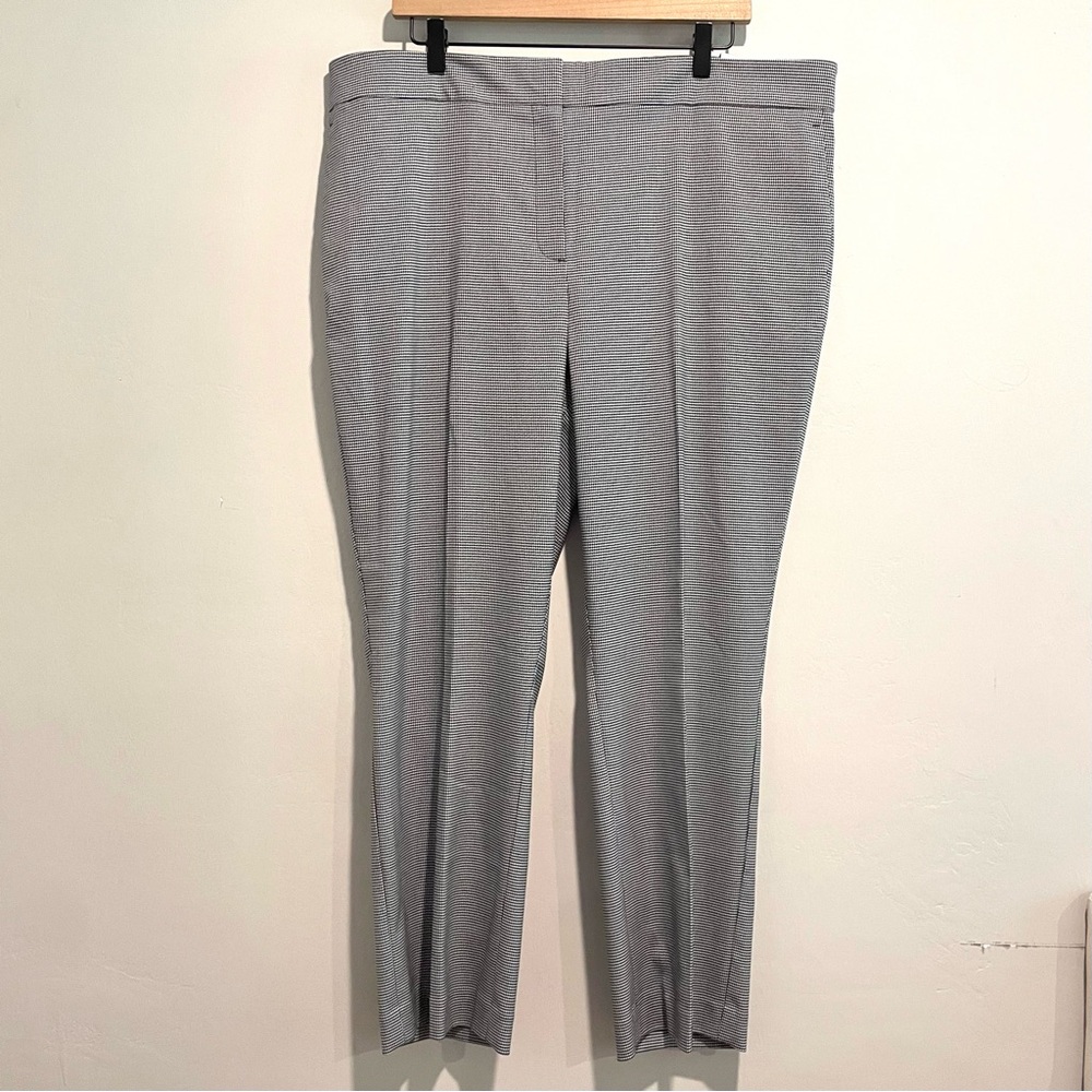 Ann Taylor Factory Mid Rise Ankle Slim Leg Houndstooth Plaid Dress Pants